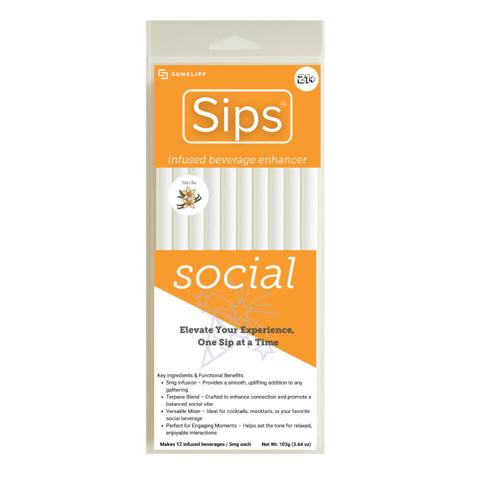 Suncliff SIPS Straws - Social, Vanilla
