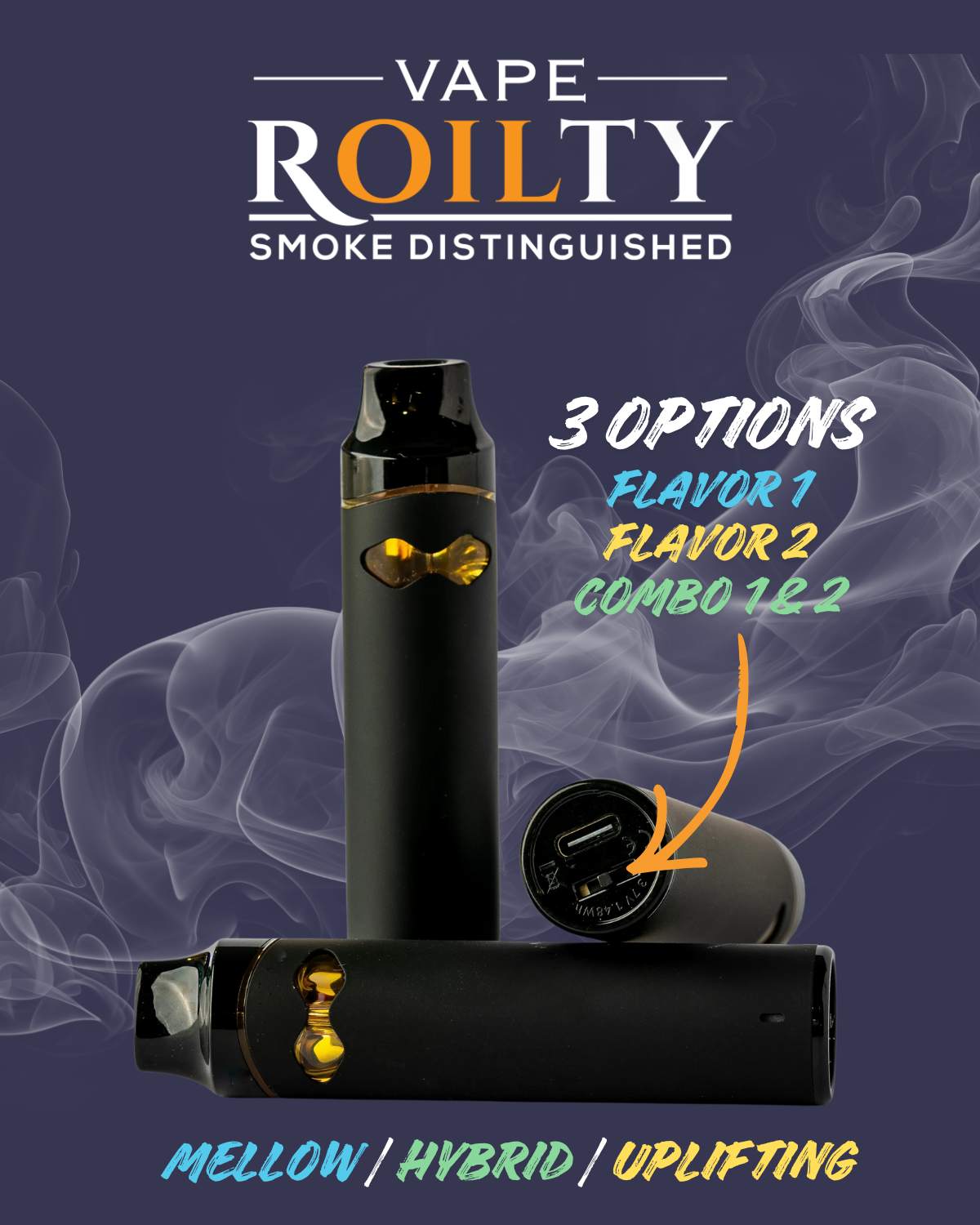 ROILTY DUO: GRAPE APE × PINEAPPLE OG (Dual-Chamber 2g Vape)