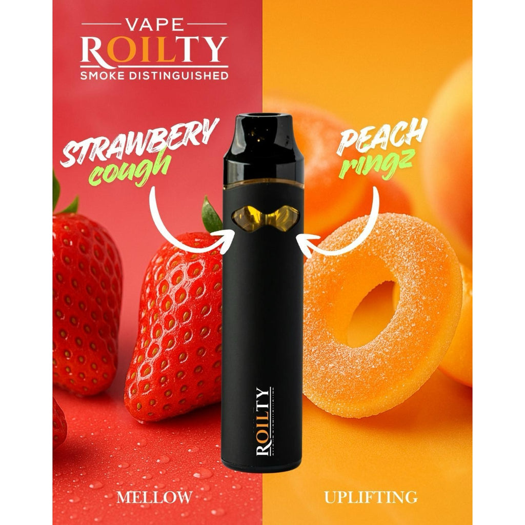 Roilty DUO — Strawberry Cough × Peach Ringz (Dual-Chamber 2g Vape)